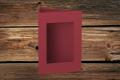[16403372] Passepartoutkarten 3-teilig 120/360x169 mm (B6) eckiger Ausschnitt Rosso gerippt 220 g/qm